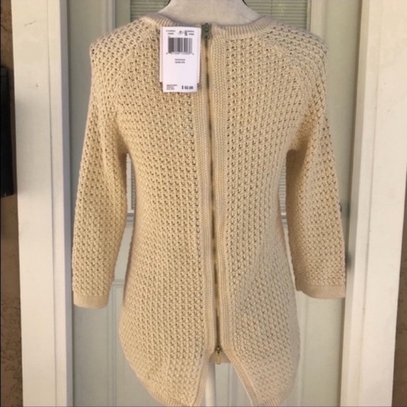 Sand color knit sweater with back zipper closure size small FINAL $18 - Picture 7 of 7